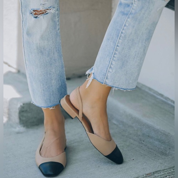 Shoes - Coco Two Tone Flat Slingback Shoe